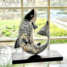 Load image into Gallery viewer, Hand Painted Wooden Sea Bass Table Top Figurine
