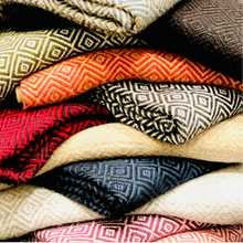 Load image into Gallery viewer, Diamond pattern Baby Alpaca Throw Blanket - Luxury Peruvian Design