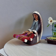 Load image into Gallery viewer, Hand Carved Wooden Figurine-Large Spinner Woman