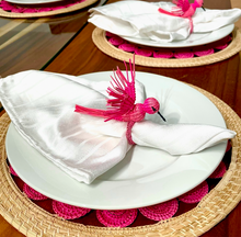 Load image into Gallery viewer, Iraca Palm Napkin Ring - Handmade Eco-Friendly Table Decor, Hummingbird Design