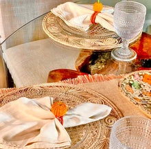 Load image into Gallery viewer, Iraca Palm Napkin Ring - Handmade Eco-Friendly Table Decor, Orange Design