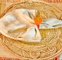 Load image into Gallery viewer, Iraca Palm Napkin Ring - Handmade Eco-Friendly Table Decor, Orange Design
