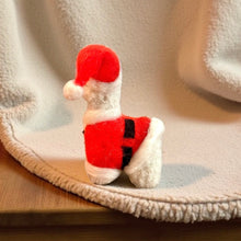 Load image into Gallery viewer, Mini Alpaca Stuffed Animal in Santa Outfit Baby Alpaca Fiber Handmade in Peru