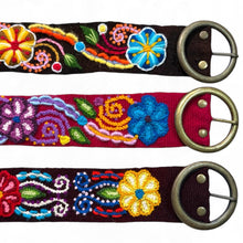 Load image into Gallery viewer, Hand-Embroidered Peruvian Belt (Round Buckle)