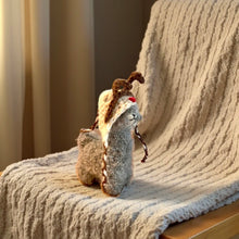 Load image into Gallery viewer, Mini Alpaca Stuffed Animal with Rudolph Reindeer Chullo Hat Handmade in Peru