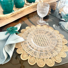 Load image into Gallery viewer, Handmade Iraca Palm Placemats - Eco-Friendly Natural Fiber Woven Table Decor,  Peacock Design