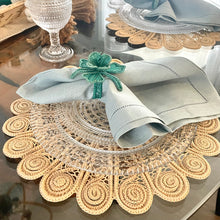 Load image into Gallery viewer, Handmade Iraca Palm Placemats - Eco-Friendly Natural Fiber Woven Table Decor,  Peacock Design