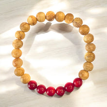 Load image into Gallery viewer, Handcrafted Bracelet with Agate and Palo Santo | Featuring Ethically Sourced Palo Santo Beads and Natural Agate Stones | Promotes Balance, Grounding, and Protection