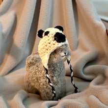 Load image into Gallery viewer, Mini Alpaca Stuffed Animal with Panda Chullo Hat Handmade in Peru