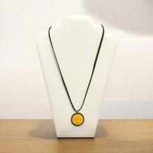 Load image into Gallery viewer, Handmade Sustainable Bamboo & Sea Bass Leather Necklace Charm | Unique Eco-Friendly Jewelry Gift