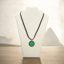 Load image into Gallery viewer, Handmade Sustainable Bamboo & Sea Bass Leather Necklace Charm | Unique Eco-Friendly Jewelry Gift