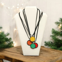 Load image into Gallery viewer, Handmade Sustainable Bamboo & Sea Bass Leather Necklace Charm | Unique Eco-Friendly Jewelry Gift