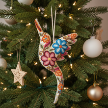 Load image into Gallery viewer, Hummingbird Ornament – Hand-Embroidered Hanging Decor | Handmade Gift