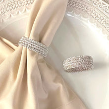 Load image into Gallery viewer, Set of Two Handcrafted Crochet Napkin Rings in 950 Peruvian Sterling Silver – Elegant Table Decor