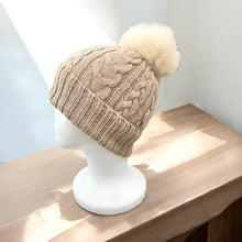 Load image into Gallery viewer, Luxury Handmade Cable Knit Alpaca
Hat | 100% Baby Alpaca Wool | Hypoallergenic & Eco-Friendly