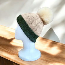 Load image into Gallery viewer, Handmade Luxury Cable Knit Alpaca Hat | 100% Baby Alpaca Wool | Hypoallergenic & Eco-Friendly