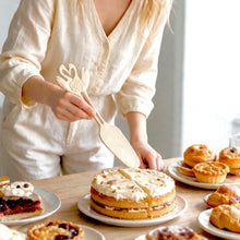 Load image into Gallery viewer, Hand-Carved Wooden Cake Server Set (3-Piece)