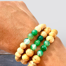 Load image into Gallery viewer, Palo Santo and Green Agate Bracelets