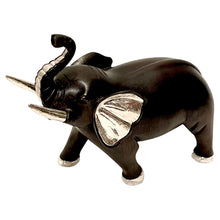 Load image into Gallery viewer, Cedar Elephant Sculpture with Sterling Silver Accents