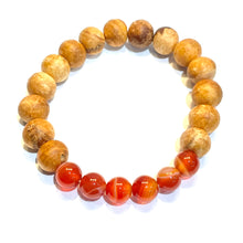 Load image into Gallery viewer, Palo Santo and Coral Bracelet