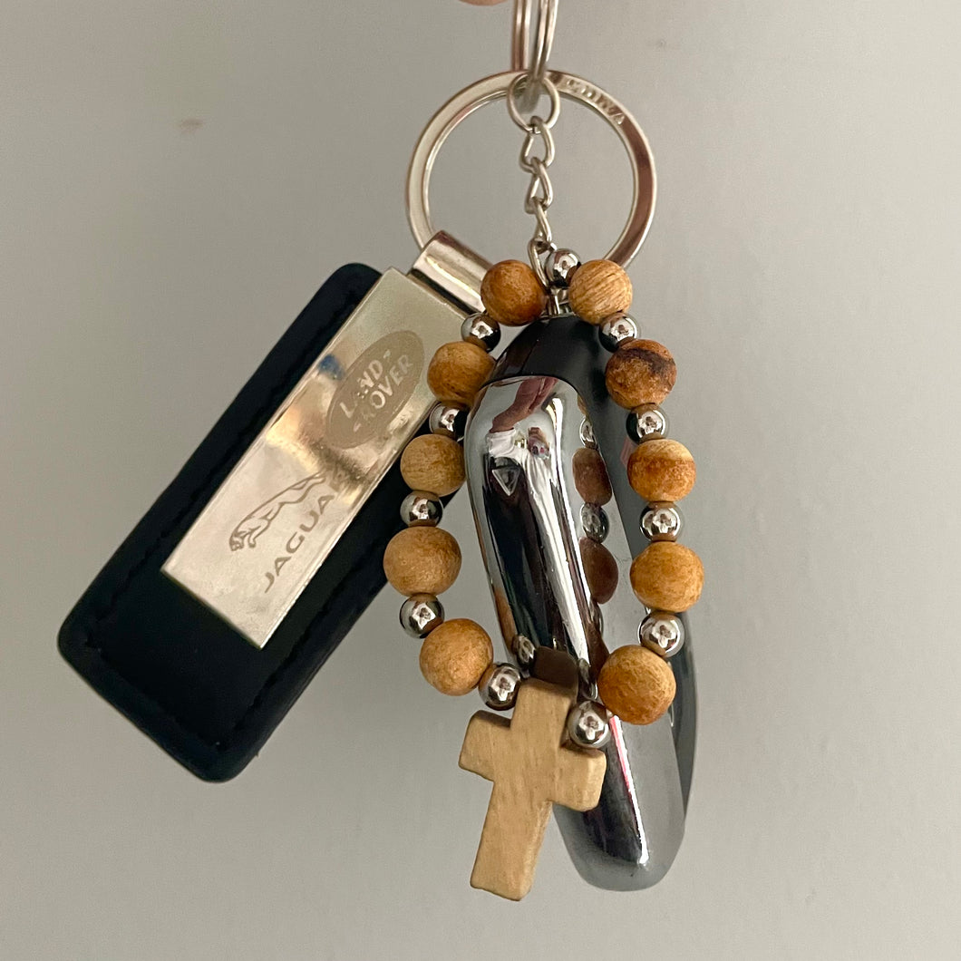 Palo Santo Mini Rosary Keychain