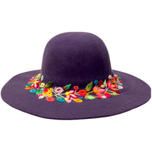 Load image into Gallery viewer, Wide-Brimmed Hand Embroidered Floral Hat - Artisan-Made in Peru