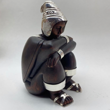 Load image into Gallery viewer, Hand Carved Wooden Figurine-Large Sitting Boy