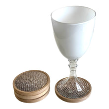 Load image into Gallery viewer, Reclaimed Wood Coaster with Genuine Fish Leather Accent