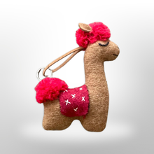 Load image into Gallery viewer, Alpaca Fabric Sleepy Llama Keychain
