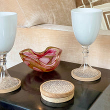 Load image into Gallery viewer, Reclaimed Wood Coaster with Genuine Fish Leather Accent