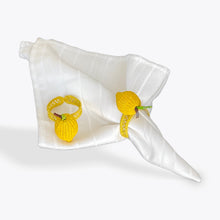 Load image into Gallery viewer, Iraca Palm Napkin Ring - Handmade Eco-Friendly Table Decor, Lemon Design
