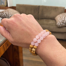 Load image into Gallery viewer, Palo Santo and Rose Quartz Bracelet