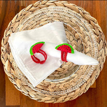 Load image into Gallery viewer, Iraca Palm Napkin Ring - Handmade Eco-Friendly Table Decor,  Watermelon Design