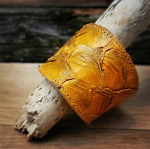 Load image into Gallery viewer, Unique Handmade Fish Leather Cuff Bracelet | Sustainable Mahi Mahi, Sea Bass, & Paiche Options