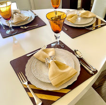 Load image into Gallery viewer, Square Organic Leather Placemat with Fish leather Accent