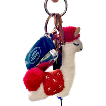 Load image into Gallery viewer, Alpaca Fabric Sleepy Llama Keychain