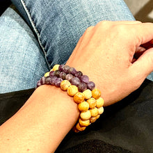 Load image into Gallery viewer, Palo Santo and Amethyst Gemstone  Bracelets
