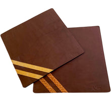 Load image into Gallery viewer, Square Organic Leather Placemat with Fish leather Accent