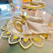 Load image into Gallery viewer, Handmade Iraca Palm Placemats – Eco-Friendly Natural Fiber Woven Table Decor, Sunny Star Design