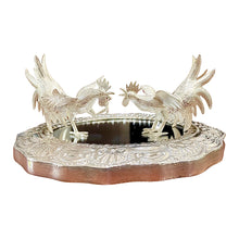 Load image into Gallery viewer, Sterling Silver 950 Fighting Roosters with Mirror Tray - Traditional Peruvian Art