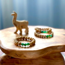 Load image into Gallery viewer, Palo Santo and Green Agate Bracelets