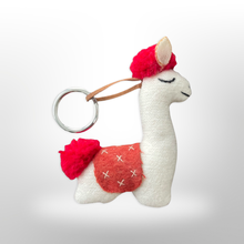 Load image into Gallery viewer, Alpaca Fabric Sleepy Llama Keychain