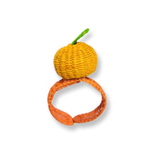 Load image into Gallery viewer, Iraca Palm Napkin Ring - Handmade Eco-Friendly Table Decor, Orange Design