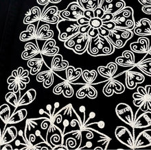 Load image into Gallery viewer, Distressed Denim Jacket Floral Embroidered Detail - Black