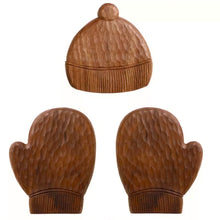 Load image into Gallery viewer, Walnut Hand-carved Winter Coaster Set