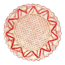 Load image into Gallery viewer, Iraca Palm Placemats-ZigZag Red
