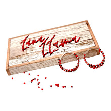 Load image into Gallery viewer, Hoop Sterling Silver Dangle Red & Black Earrings 2.5"