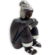 Load image into Gallery viewer, Hand Carved Wooden Figurine-Large Sitting Boy