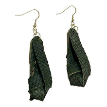 Load image into Gallery viewer, Genuine Mahi-Mahi  Fish Leather knot Earrings
