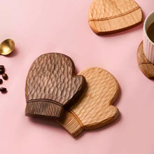 Load image into Gallery viewer, Walnut Hand-carved Winter Coaster Set